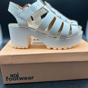 Chunky white sandals